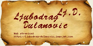 Ljubodrag Dulanović vizit kartica